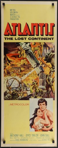 4w0145 ATLANTIS THE LOST CONTINENT insert 1961 George Pal sci-fi, cool fantasy art by Joseph Smith!