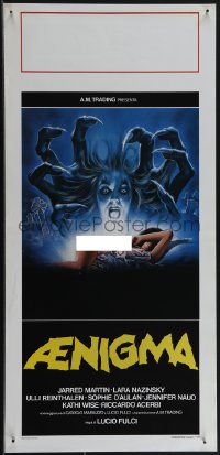 4w0104 AENIGMA Italian locandina 1988 Lucio Fulci, cool sexy horror artwork by Luca Crovato!