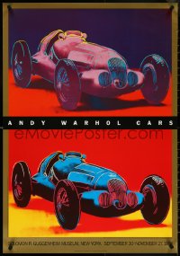 4w0518 ANDY WARHOL CARS 23x34 museum/art exhibition 1988 Guggenheim Museum, Mercedes Benz W125s!