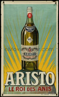 4w0509 ARISTO 24x40 French advertising poster 1930s great art of a bottle of the King of Anise!