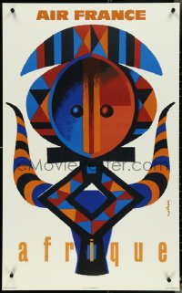 4w0545 AIR FRANCE AFRIQUE 24x39 French travel poster 1963 Jacques Nathan-Garamond art, very rare!