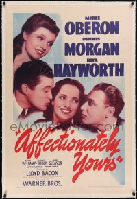 4x0024 AFFECTIONATELY YOURS linen 1sh 1941 Rita Hayworth, Merle Oberon between Morgan & Bellamy!