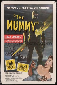 4x0524 MUMMY linen 1sh 1959 Hammer horror, Wiggins art of Christopher Lee as the bandaged monster!