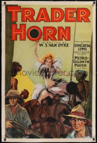 4x0814 TRADER HORN linen 1sh 1931 great art of Edwina Booth in Africa, W.S. Van Dyke, ultra rare!