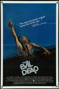 4y0797 EVIL DEAD 1sh 1982 Sam Raimi cult classic, classic Skilsky art of girl grabbed by zombie!