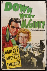4y0171 GREAT McGINTY 1sh 1940 Preston Sturges, Down Went McGinty, with loose snipe, ultra rare!