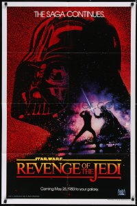4y0189 RETURN OF THE JEDI dated teaser 1sh 1983 George Lucas' Revenge of the Jedi, Drew Struzan art!