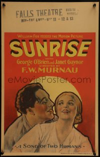 4y0080 SUNRISE WC 1927 Janet Gaynor, George O'Brien, F.W. Murnau, different & ultra rare!