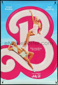 4z0893 BARBIE teaser DS 1sh 2023 images of sexy Margot Robbie in title role, Ryan Gosling as Ken!
