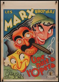 4z0060 NIGHT AT THE OPERA pre-war Belgian 1936 great art of Groucho, Chico & Harpo Marx, very rare!
