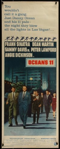 4z0087 OCEAN'S 11 insert 1960 Sinatra, Martin, Davis Jr, Dickinson, Lawford, best image of Rat Pack!