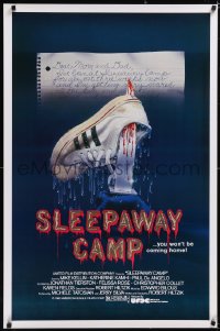 4z0065 SLEEPAWAY CAMP 1sh 1983 you won't be coming home, disturbing art, ultra rare AND unfolded!