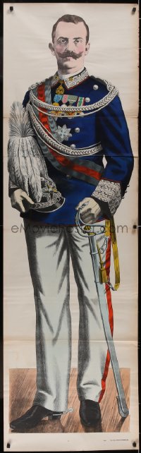 4z0028 VICTOR EMMANUEL III OF ITALY 23x75 German poster 1890s life-sized art of the king!