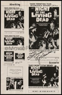 5b0001 NIGHT OF THE LIVING DEAD signed 2-page pressbook 1968 by George Romero, lust for human flesh!