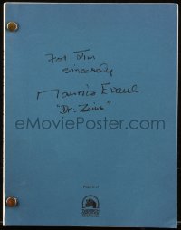 5b0027 MAURICE EVANS signed copy script 1980s he wrote his Planet of the Apes name Dr. Zaius!