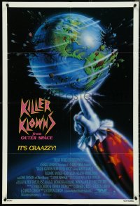 5f0899 KILLER KLOWNS FROM OUTER SPACE 1sh 1988 alien E.T. bozos, it's craazzy, incredibly rare!