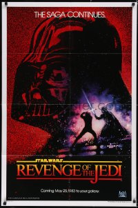 5f1023 RETURN OF THE JEDI dated teaser 1sh 1983 George Lucas' Revenge of the Jedi, Drew Struzan art!