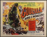 5g0250 GODZILLA style A 1/2sh 1956 Gojira, great art of enraged monster wiping out an entire city!