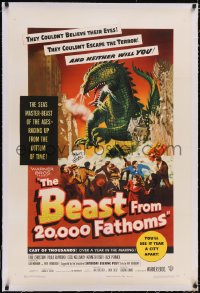 5h0445 BEAST FROM 20,000 FATHOMS linen 1sh 1953 Ray Bradbury, the sea's master-beast of the ages!