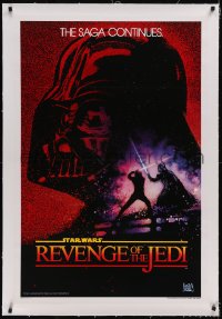5h0507 RETURN OF THE JEDI linen undated teaser 1sh 1983 George Lucas Revenge of the Jedi, Struzan art!