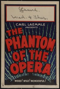 5h0090 PHANTOM OF THE OPERA WC 1925 Lon Chaney, Universal, weird, wild, wonderful, very rare!
