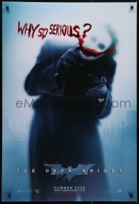 5k0359 DARK KNIGHT teaser DS 1sh 2008 great image of Heath Ledger as the Joker, why so serious?