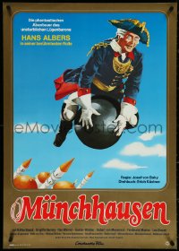 5k0276 ADVENTURES OF BARON MUNCHAUSEN German R1978 Josef von Baky's Munchausen, wacky artwork!