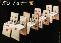 5k0258 50 LAT TB Polish 27x38 1994 Mieczyslaw Gorowski art of poker cards in different shapes!