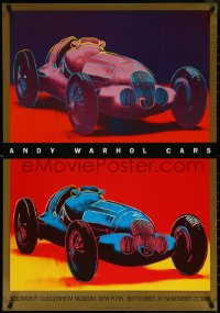 5k0117 ANDY WARHOL CARS 23x34 museum/art exhibition 1988 Guggenheim Museum, Mercedes Benz W125s!
