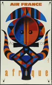 5k0231 AIR FRANCE AFRIQUE 24x39 French travel poster 1963 wonderful Jacques Nathan-Garamond art!