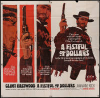 5p0113 FISTFUL OF DOLLARS 6sh 1967 combines Eastwood images from regular 1sheet & teaser, very rare!