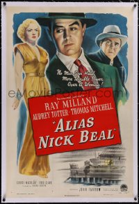 5p0427 ALIAS NICK BEAL linen 1sh 1949 Thomas Mitchell makes Faustian deal with Ray Milland, rare!