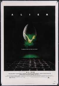 5p0676 ALIEN linen NSS style 1sh 1979 Ridley Scott outer space sci-fi monster classic, cool egg image!