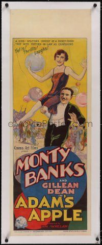 5p1061 ADAM'S APPLE linen long Aust daybill 1928 Monty Banks, Richardson studio art, ultra rare!