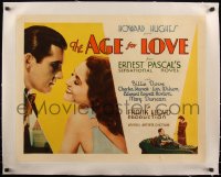 5p0945 AGE FOR LOVE linen 1/2sh 1931 Billie Dove, Howard Hughes, Ernest Pascal, very rare!