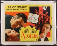 5p0946 ALGIERS linen 1/2sh R1953 Charles Boyer loves Hedy Lamarr, but he can't leave the Casbah!
