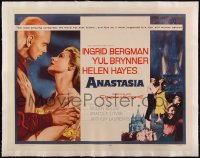 5p0947 ANASTASIA linen 1/2sh 1956 great romantic close up of Ingrid Bergman & Yul Brynner!