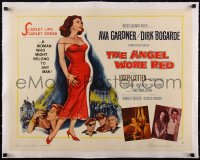 5p0948 ANGEL WORE RED linen style B 1/2sh 1960 Dirk Bogarde, great art of sexy Ava Gardner!