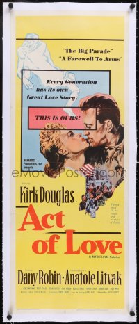5p0923 ACT OF LOVE linen insert 1953 Kirk Douglas, Dany Robin, directed by Anatole Litvak!