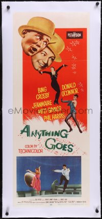 5p0925 ANYTHING GOES linen insert 1956 Bing Crosby, Donald O'Connor, Jeanmaire, music by Cole Porter!