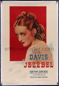 5p0538 JEZEBEL linen 1sh 1938 William Wyler, super c/u of southern belle Bette Davis, ultra rare!