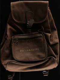 5p0057 BIG LEBOWSKI set of 4 promotional items 1998 backpack, hat, nail polish & cube, rare!