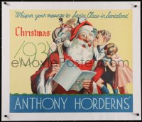 5p0774 ANTHONY HORDERN & SONS linen 25x30 Australian advertising poster 1931 kids whisper to Santa!