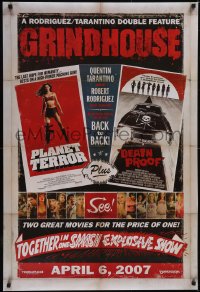 5s0915 GRINDHOUSE advance DS 1sh 2007 Rodriguez & Quentin Tarantino, Planet Terror & Death Proof!