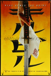 5w0833 KILL BILL: VOL. 1 foil teaser 1sh 2003 Tarantino, Thurman, katana, here comes the bride!