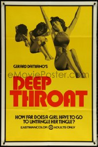 5y1107 DEEP THROAT 28x42 1sh 1972 how far does Linda Lovelace have to go to untangle her tingle!