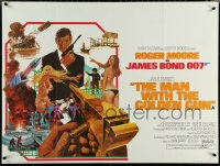5z0105 MAN WITH THE GOLDEN GUN British quad 1974 Robert McGinnis art of Roger Moore as James Bond!