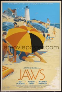 6a0379 JAWS #524/525 24x36 art print 2013 Mondo, Laurent Durieux, regular ed., The Beaches are Open!