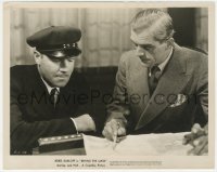 6b1165 BEHIND THE MASK 8x10 still 1932 close up of Boris Karloff showing a map to Jack Holt!