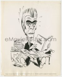 6b1206 CLIMAX 8x10 still 1944 Rolfe Memison cartoon art of Boris Karloff reading the script!